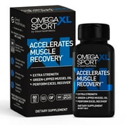 OmegaXL Sport Extra Strength Muscle Recovery Supplement and Respiratory Support Supplement - Improves DOMS and ROM, Clinically Supported Green-Lipped Mussel Oil (60 Softgels)