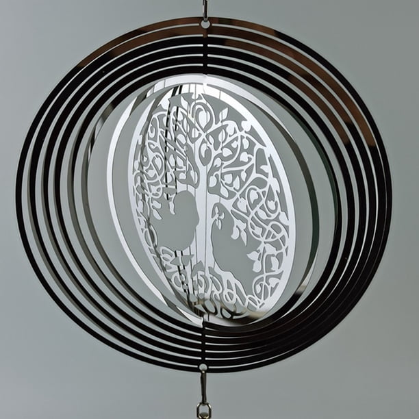 Metal vida árbol viento carillón colgante colgante gotas ventana balcón decoración (315) JShteea Libre de BPA