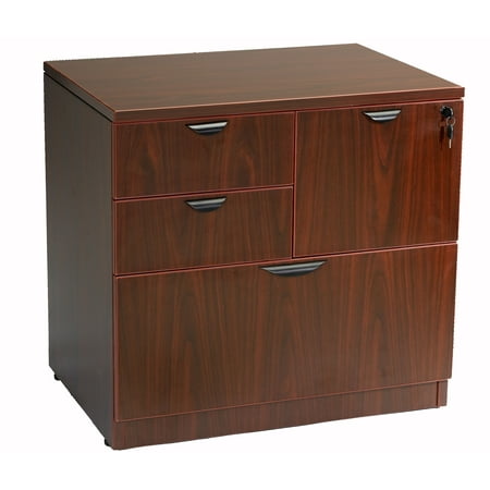 Basyx Mahogany File Cabinet - Boss Office Products Mahogany Combo Lateral File