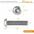 thumbnail image 2 of HAHDAXIA M6-1.0 x 30mm Button Head Socket Cap Bolts Screws， 304 Stainless Steel 18-8， Allen Socket Drive， Full Machine Threads, Quantity 25, 2 of 7