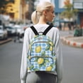thumbnail image 7 of FORMRS Mini Backpack Purse for Women Quilted Travel Daypack Casual Shoulder Bag, Cartoon Plaid Lemon, 7 of 7