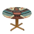 thumbnail image 3 of HAOXIT Round Fitted Tablecloth, Aztec Print Polyester Table Cloth, Bird Figure , Fit Round Tables, for Holiday Dining Table/Dinner/Party, Multicolor 31-35, 3 of 8