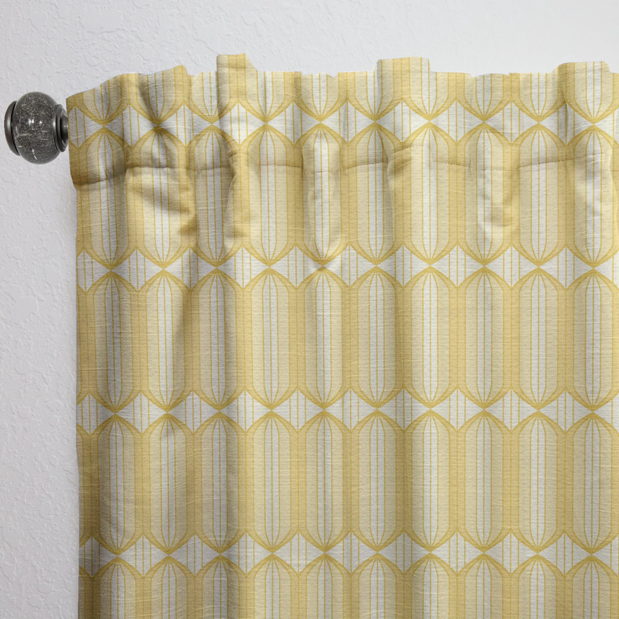 Designart 'Ornamental Retro Design III' Mid-Century Modern Curtain Panel