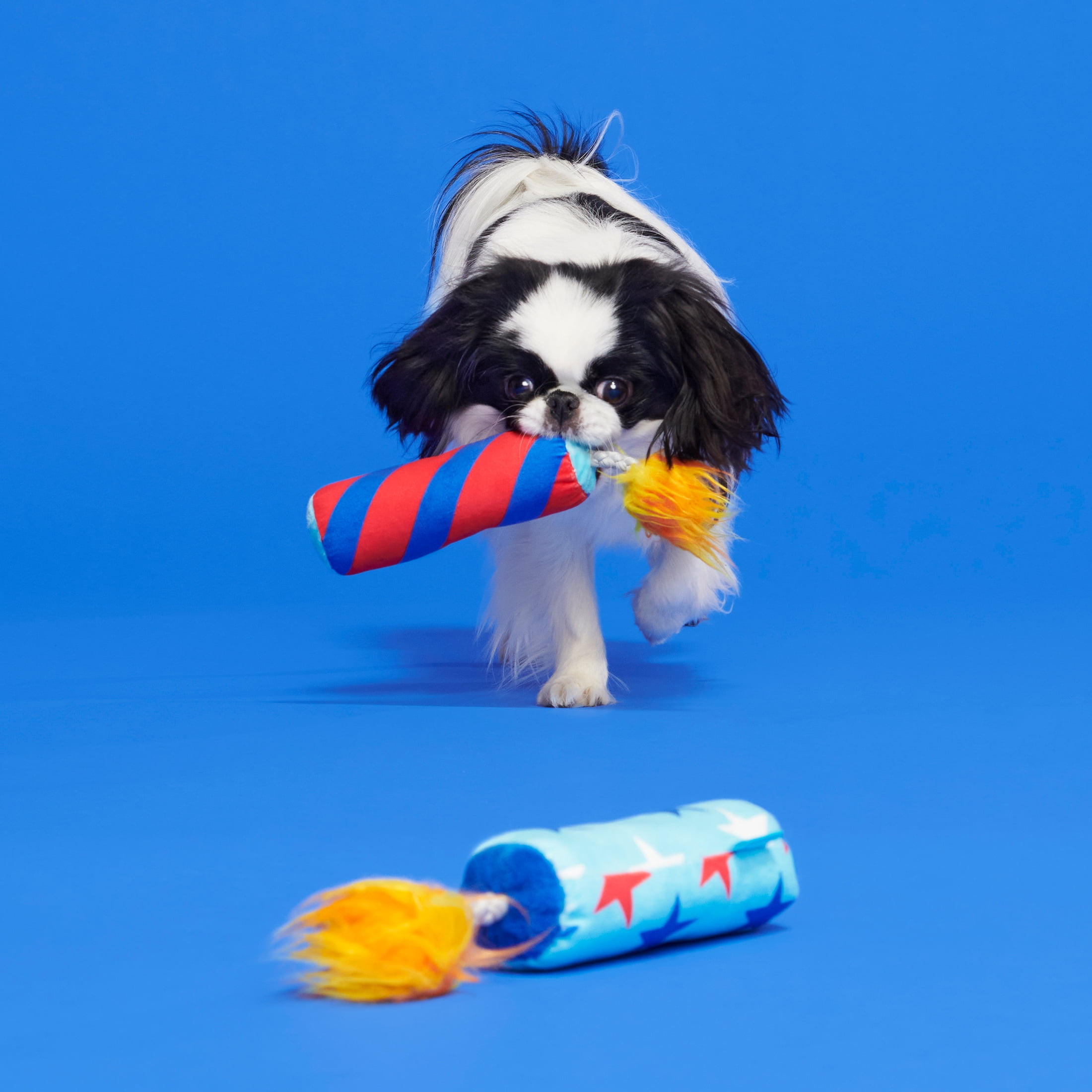 Lot 2 BARK Yankee Doodle Candy Dog Toy for Shredders Bonus Spiky Squeaker  Ball