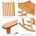 thumbnail image 2 of Patiojoy Outdoor Single Rocking Chair Wooden Patio Rocker Chair Natural Wood, 2 of 9