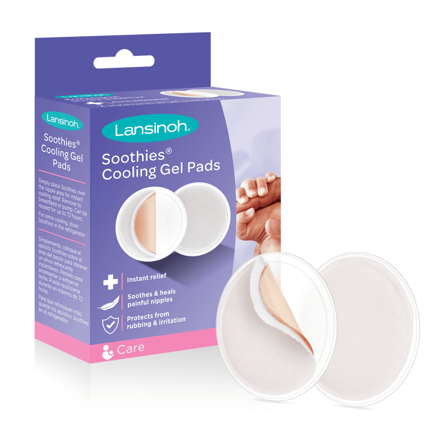 Lansinoh Soothies Gel Nursing Pads, 2 Reusable Gel Pads