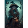 thumbnail image 1 of Póster de bruja de terror de arte oscuro, impresiones para sala de estar, decoración del hogar, gótico, mujer aterradora, pintura en lienzo, arte de pared, 1 of 4