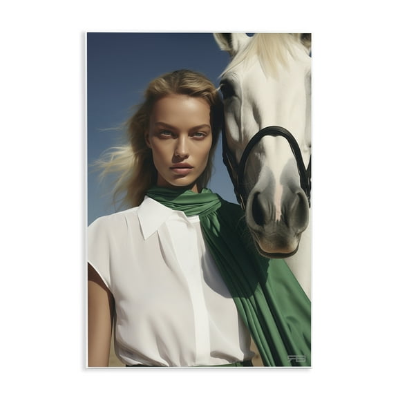 Stupell Industries Horse & Girl Friendship People Painting Unframed Art Print Wall Art, 10 x 15