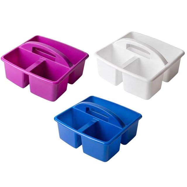 3 Piezas Organizador de Almacenamiento de Artesanía Cesta Clasificación de Contenedores Apilable con Asa Compartimento de Escritorio para Manualidades Sala de Estar Blanco Soledad Cesta de almacenamiento