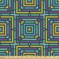 thumbnail image 2 of Abstract Fabric by the Yard, Creative Geometric Labyrinth Stripes Maze Puzzle Style Square Digital Drawn Design, Upholstery Fabric for Dining Chairs Home Decor Accents, Multicolor by Ambesonne, 2 of 5