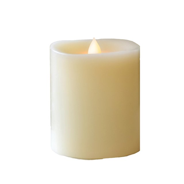 HoogaLife Flameless Candles Flickering Flame Effect (D 3.5" x H 4") Ivory Auto-Moving Wick, LED Pillar Candles Real Wax with Timer and Battery Operated and Remote to Buy Separately