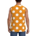 thumbnail image 4 of Fotbe Orange And White Polka Dot Men's Camiseta sin Mangas Estampada para Hombres, Playera Casual para Gimnasio, Entrenamiento, Playa-Large, 4 of 7