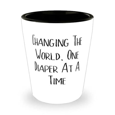 Brilliant Dad, Changing The World, One Diaper At A Time, Father's Day Shot Glass For Dad