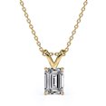 thumbnail image 1 of Certified Dazzling 1.5 Carat Emerald Cut Moissanite Pendant Necklace In 18K Yellow Gold Plating Over Silver, 1 of 5