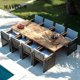 thumbnail image 2 of Outdoor Leisure Tables And Chairs Aluminum Alloy Teak Rain-Proof Sun-Proof Courtyard Open-Air Combination Restaurant Furniture My Lux Decor Round, 2 of 15