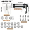 thumbnail image 3 of Spritz Cookie Press Gun Kit,Stainless Steel Cookies Press Gun Kit with 8 Icing Tips And 16 Cookies Discs And 1 Cleaning Brush Perfect for Diy Christmas Cookies And Decorating Cookies,Gifts for Women, 3 of 9