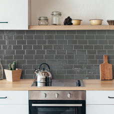 Smart Tiles Peel and Stick Backsplash, 5 Adhesive Tiles, Metro Grey, 11.55"x8.38"