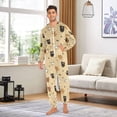 thumbnail image 3 of Adult Onesie Cat Paw Prints and Cat Zipper One-Piece Pajamas Unisex with Pockets, 3 of 6