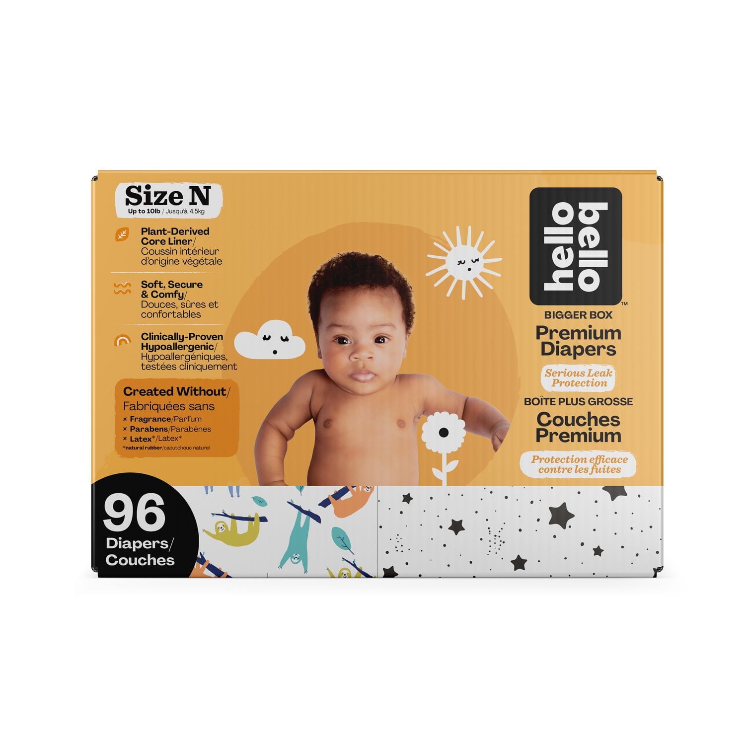 Hello Bello™ Diapers - Club Pack - Size N (0-10 lbs) - 96 ct., Ultra-Soft, Cloth-Like Feel, Inside and Out!