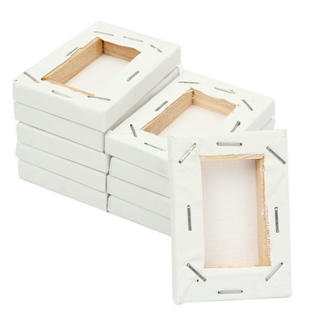 Vyco Drawing Board Cover - 10pcs Stretched Art Canvas Board Artists Small Acrylic/Oil Paint Drawing 2x2.8 Inch Mini