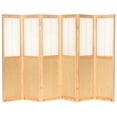 thumbnail image 2 of Oriental Furniture 6 ft. Tall Adjustable Shutter Room Divider Natural - 6 Panel, 2 of 6