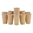 thumbnail image 3 of Sustain 16 oz Kraft Paper Coffee Cup - PLA Lining, Compostable, Ripple Wall - 3 1/2" x 3 1/2" x 5 1/2" - 500 count box, 3 of 10