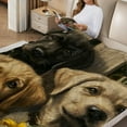 thumbnail image 2 of RKSupls Christmas Throw Blanket, Labrador Puppy Soft Flannel Blanket, Fuzzy Warm Cozy Happy New Year Blanket for Couch Bed Home Decor, 50*60in, 2 of 7