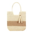 thumbnail image 1 of Bolso de playa para mujer, bolsa informal bohemia, bolsa de viaje transpirable de gran capacidad con beige, 1 of 8