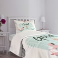 thumbnail image 5 of Ambesonne Chill Quilted Bedspread Set 2 Pcs, Summertime Fun Joy, Twin Size, Pale Green Coral Black, 5 of 6
