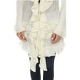 thumbnail image 5 of Simply Couture Women's Plus Size Knitted Lace Ruffle Bell Sleeve Solid Long Cardigan, 5 of 6