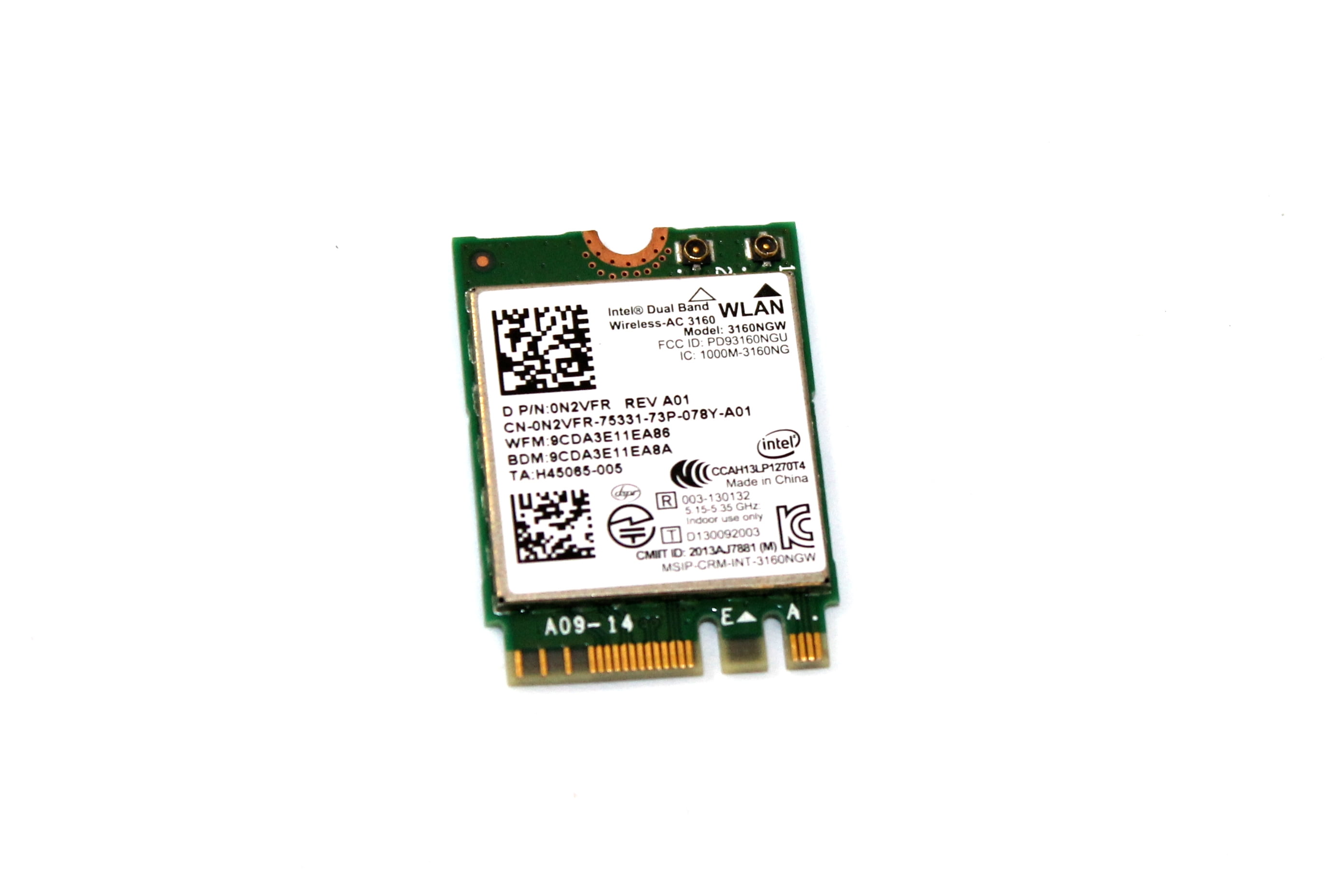 Dell Wireless-AC 3160 Dual Band WLAN WiFi 802.11 Mini-PCI E Card N2VFR 3160NGW 