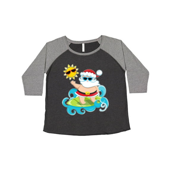 Inktastic Surfing Santa Women's Plus Size T-Shirt