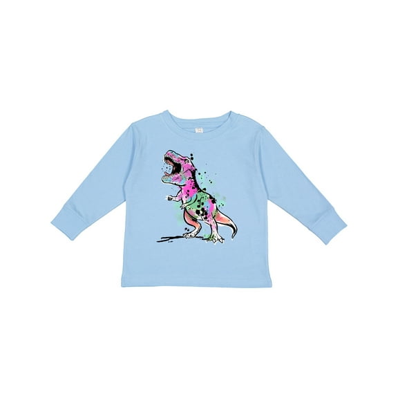 Inktastic Graffiti Paint Splatter T-rex Boys or Girls Long Sleeve Toddler T-Shirt