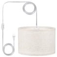 thumbnail image 1 of Unique Bargains Plug in Pendant Light, 15Ft Rope Hanging Lamp Fixture with ON/OFF Switch, Fabric Shade E26/E27 Socket, Beige, 1 of 7