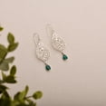 thumbnail image 3 of Turquoise Earrings, Drop Filigree Earrings, Turquoise Gemstone Handmade Jewelry, 3 of 4