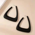 thumbnail image 4 of 1 Pair Bold Black Irregular Geometric Hoop Earrings - Sleek & Modern Design, Perfect for Daily Wear or Gifting, Versatile All-Season Accessory, 4 of 4