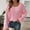 Pink, variant on Dolkfu Womens Sweaters Casual Black Pullover Solid Scoop Neck Bell Sleeve Sweater Women Knitted Tops,L