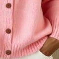 thumbnail image 3 of Luvrsol Cardigan Sweaters for Women Plus Size Hooded Lapel Collar Button Down Knit Jacket Solid Casual Sweater Coat S-3XL, 3 of 4