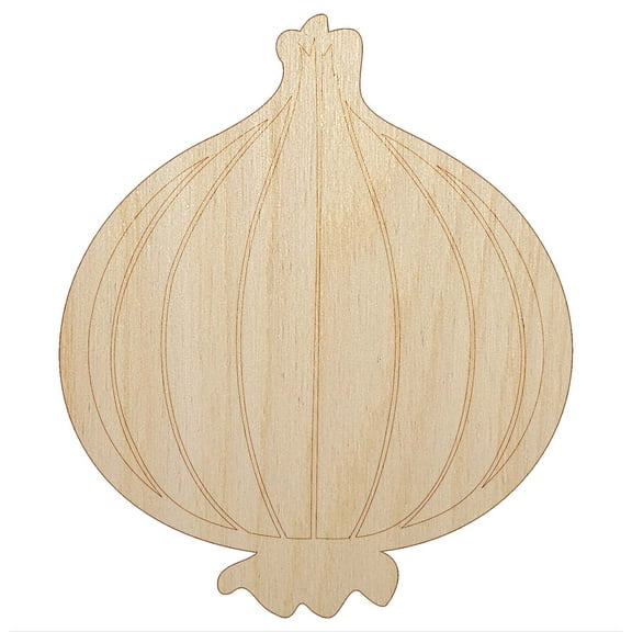 Vegetable Onion Plant Wood Shape Unfinished Piece Cutout Craft DIY Projects - 4.70 Inch Size - 1/8 Inch Thick