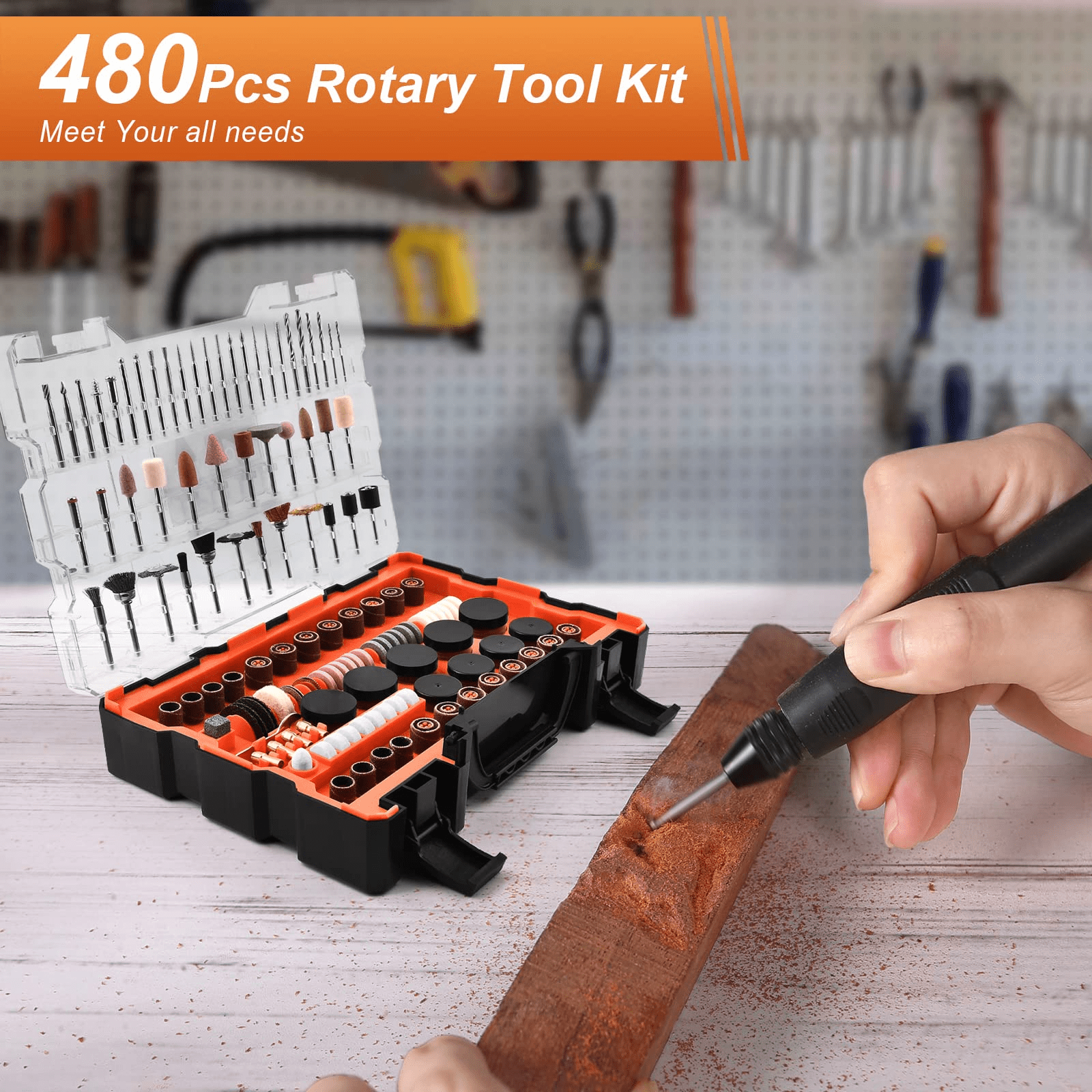 GOXAWEE 480Pcs Rotary Tool Accessories Kit Compatible with Dremel