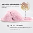 thumbnail image 3 of Women's Cross Band Slippers Soft Plush Furry Cozy Open Toe House Shoes Indoor Outdoor Faux Rabbit Fur Warm Comfy Slip On Breathable, 3 of 7