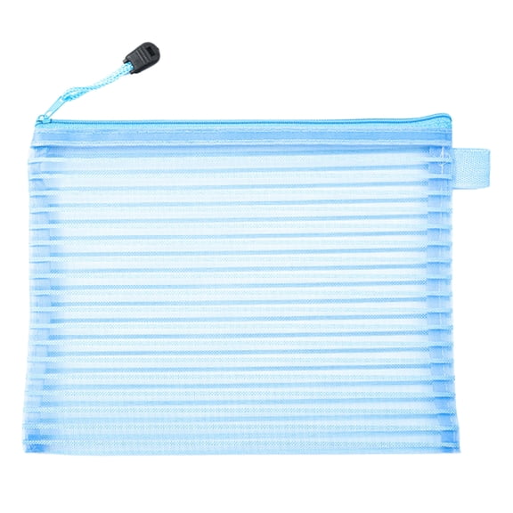 Zipper Mesh Pencil Case, Pen Storage Bag For Multipurpose Travel, Lightweight Organizer For Office Supplies (Blue ,9*7 in)