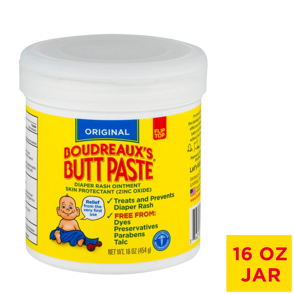 Original Boudreaux's Butt Paste Diaper Rash Ointment, 16 oz Jar