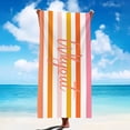 thumbnail image 5 of Toalla de playa personalizada con patrón de rayas, Toalla de baño absorbente personalizada, toalla de natación de secado rápido para natación en la playa al aire libre, 5 of 5
