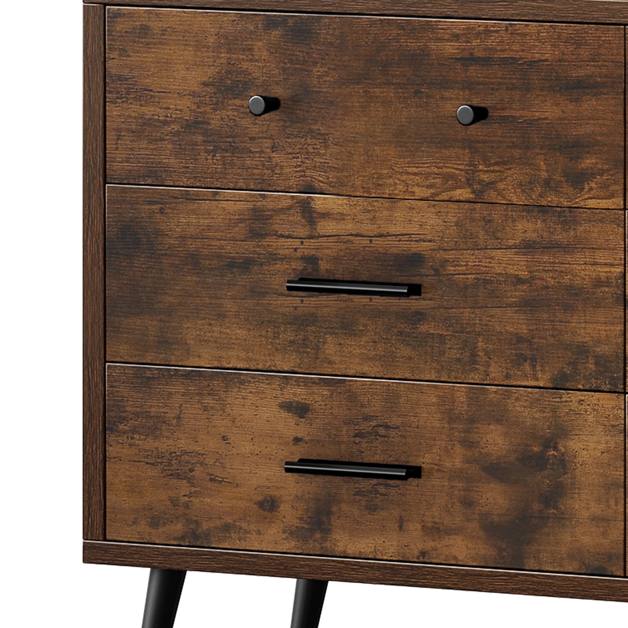 Uforic 6-Drawer Horizontal Dresser for , Wood Chest of Drawers, Brown