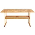 thumbnail image 3 of Modway Hatteras 59" Rectangle Outdoor Patio Eucalyptus Wood Dining Table in Natural, 3 of 6