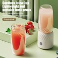 thumbnail image 3 of Portable Blender, Portable Juicer Blender With 6 Stainless Steel Blades, Motor Base, Button, 1500mA Battery Personal Size Blender Juicer Cup For School, 3 of 9
