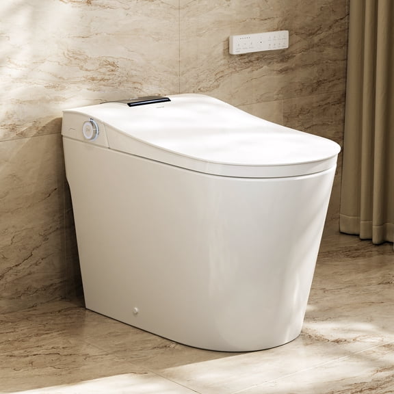 HOROW T39 Luxury Smart Bidet Toilet, Elongated ADA Height with Anti-Splatter Foam Shield, Heated Seat & Instant Warm Water, Smart Display, Night Light for Bathroom Remodel