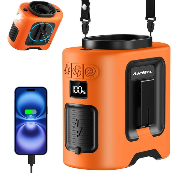 Ventilador de Cintura Portátil AddAcc 14500mAh 67 Horas 5 Velocidades con LED