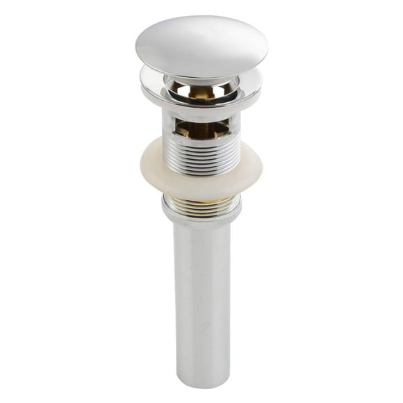 Bathroom Sink Drain, Angle Simple Brass Pop Up Drain Stopper, Vessel Sink Drain with Overflow, Lavatory Vanity Sink Drain Stoppers Chrome